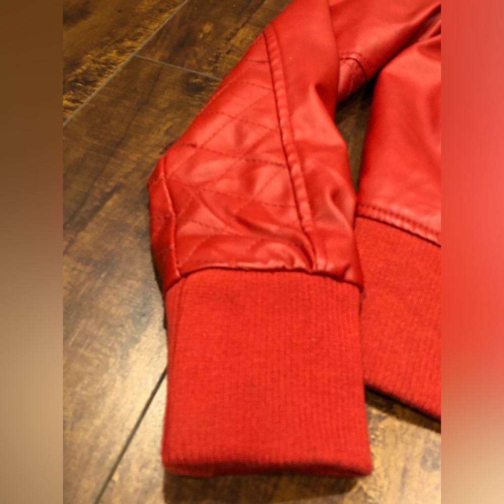 Cavalini Faux Leather Motorcycle Fashion Jacket Size MEDIUM- Rose Red NWT - Picture 7 of 15